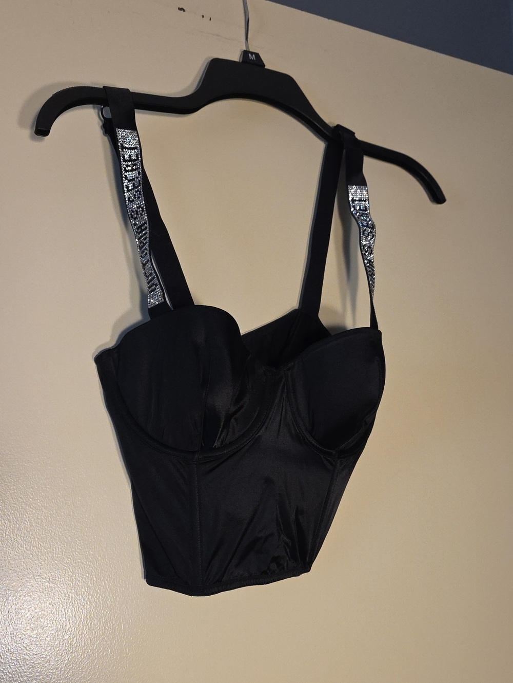 Nwot Victoria Secrets  Very Sexy Black Bustier with Embellished Straps